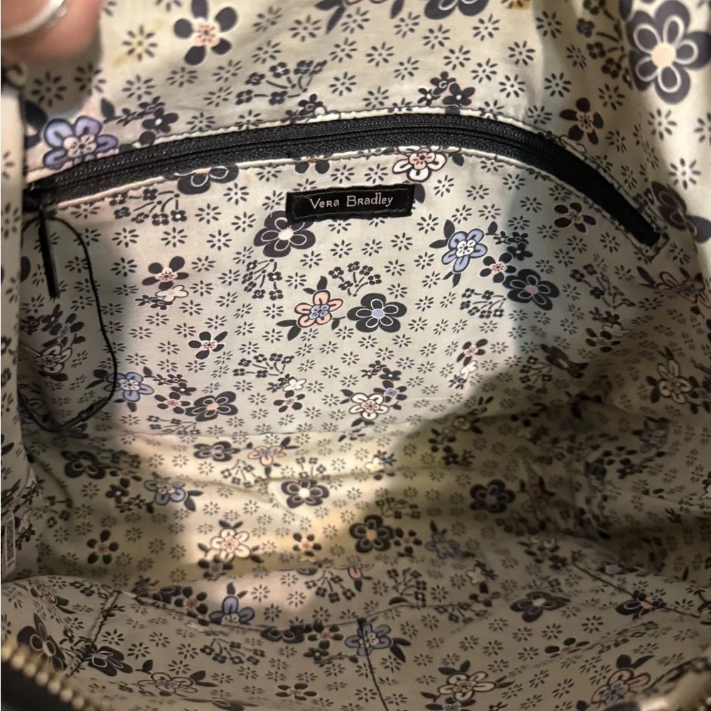 Vera Bradley Vintage Black & White Flower ( Holland Garden) Pattern Shoulder Bag